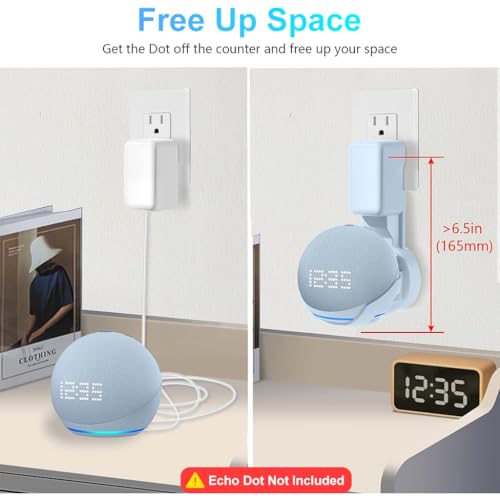 ZORBES® Wall Mount for Alexa Echo Dot, Outlet Hanger Stand for 5th & 4th Gen Holder with Cable Management, Wall Mount Accessories Holder Only 3 PCS ZORBES® Wall Mount for Alexa Echo Dot, Outlet Hanger Stand for 5th & 4th Gen Holder with Cable Management, Wall Mount Accessories Holder Only 3 PCS